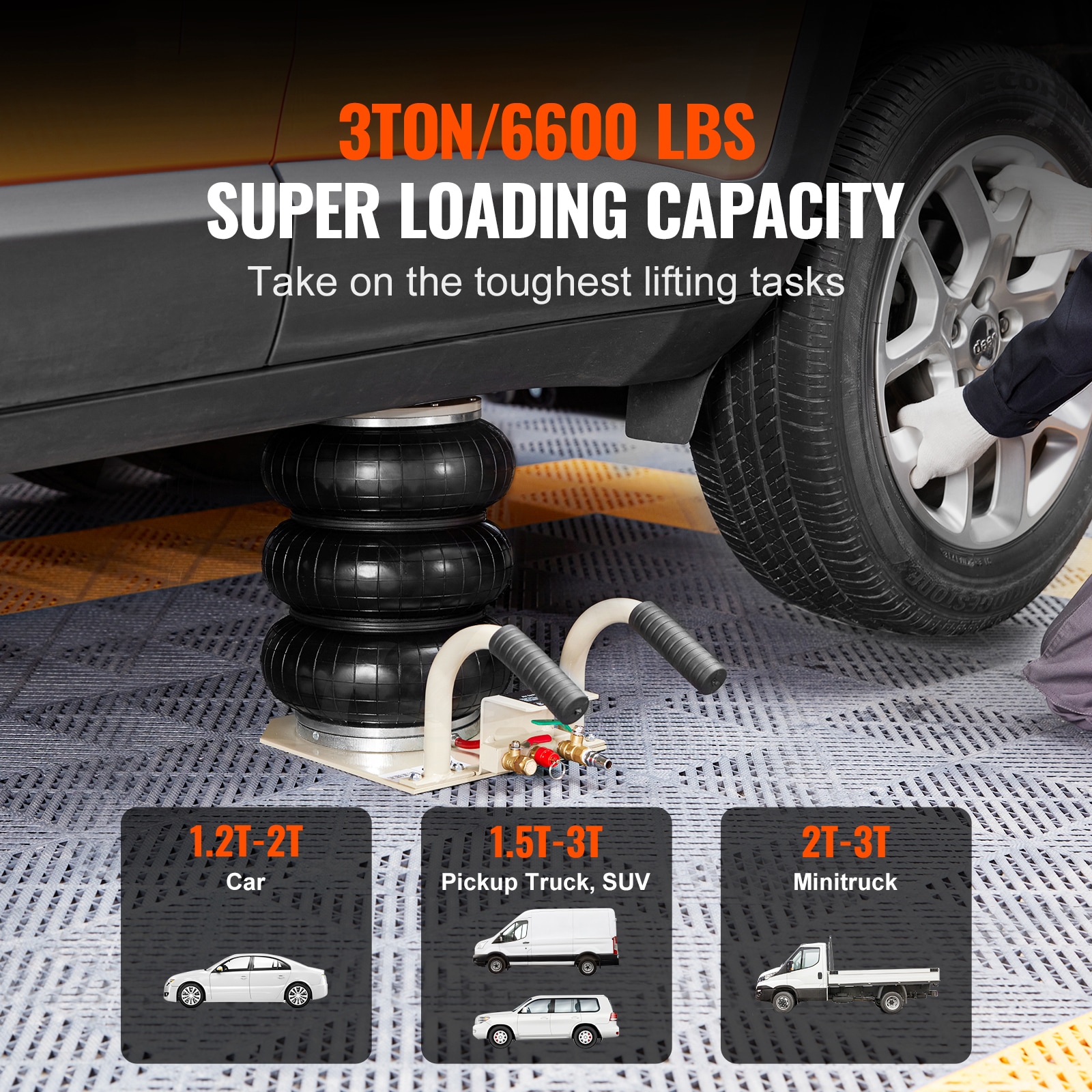 Pneumatic Triple Bag Air Jack 3 Ton For Car And Suv Lifting_voghion.com